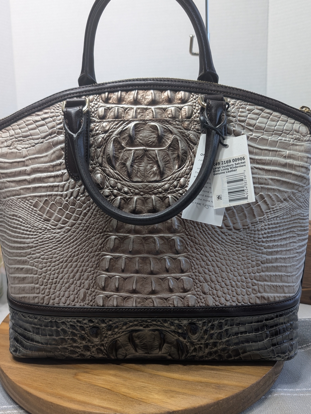 Brahmin LG Leather Duxbury Silver Lining Windemere Satchel - Picture 5 of 11
